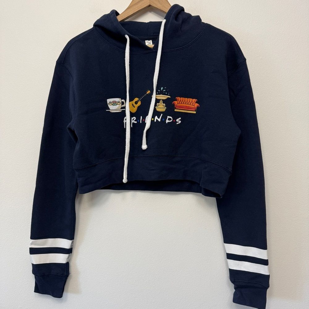 Friends Warner Bros. Studio Tour Cropped Sweatshirt Navy Blue Size Small